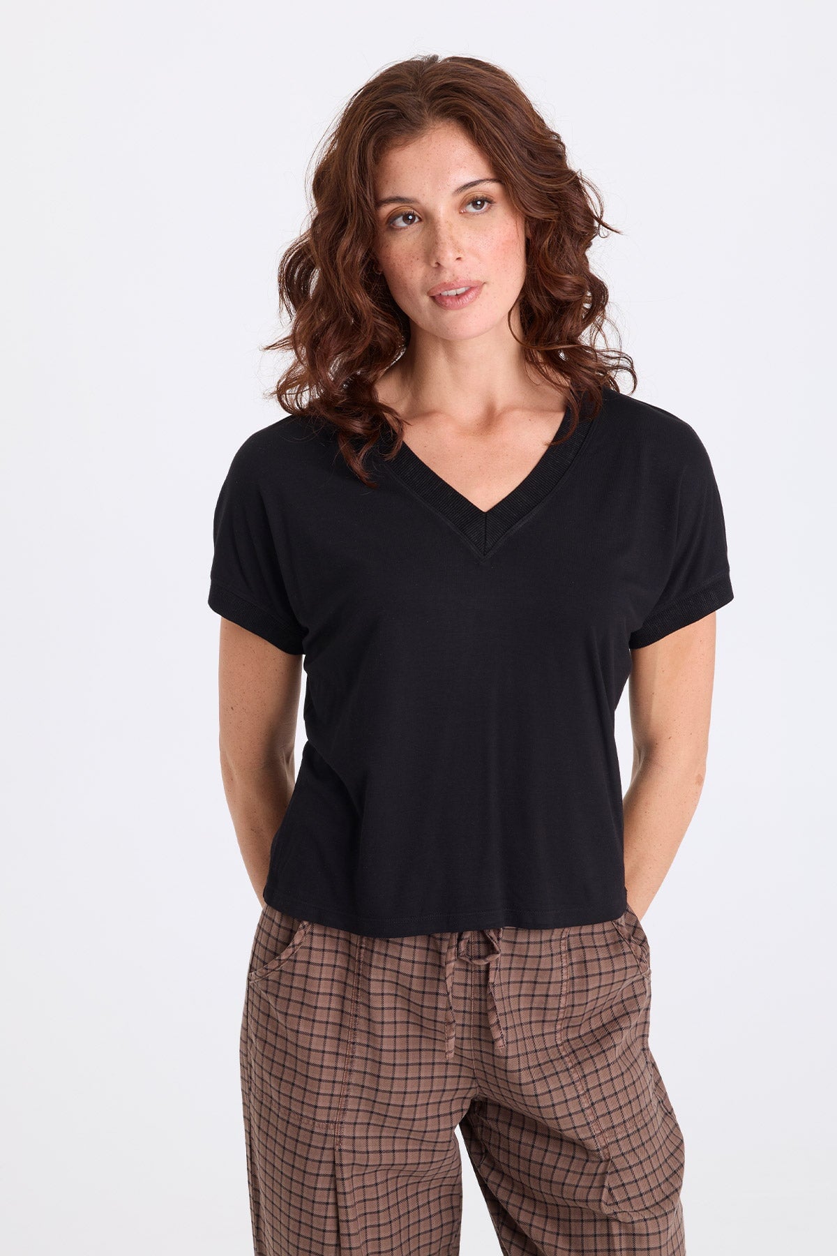 XCVI Sergius Jersey V-Neck Tee 