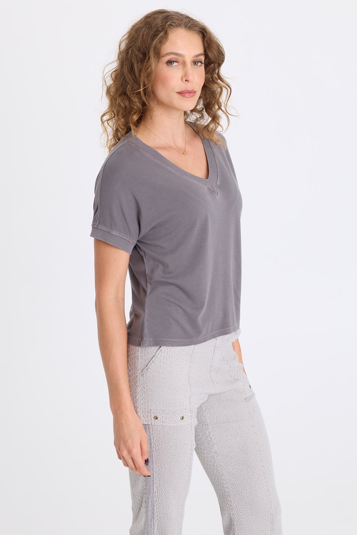 XCVI Sergius Jersey V-Neck Tee 