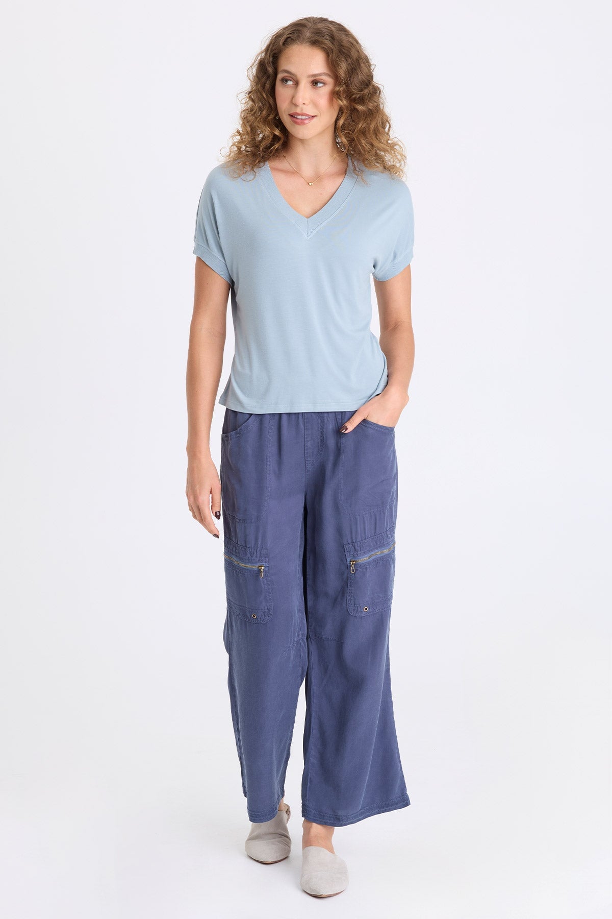XCVI Sergius Jersey V-Neck Tee 