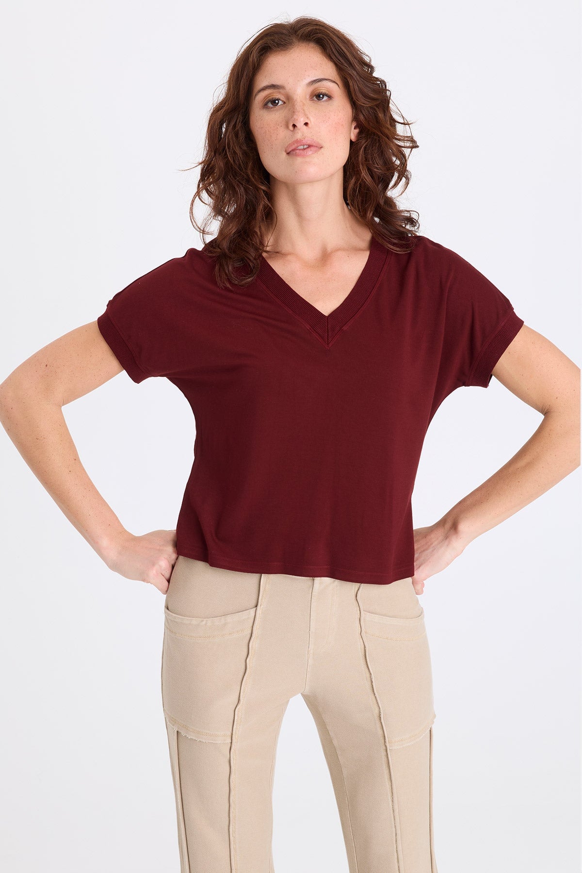 XCVI Sergius Jersey V-Neck Tee 