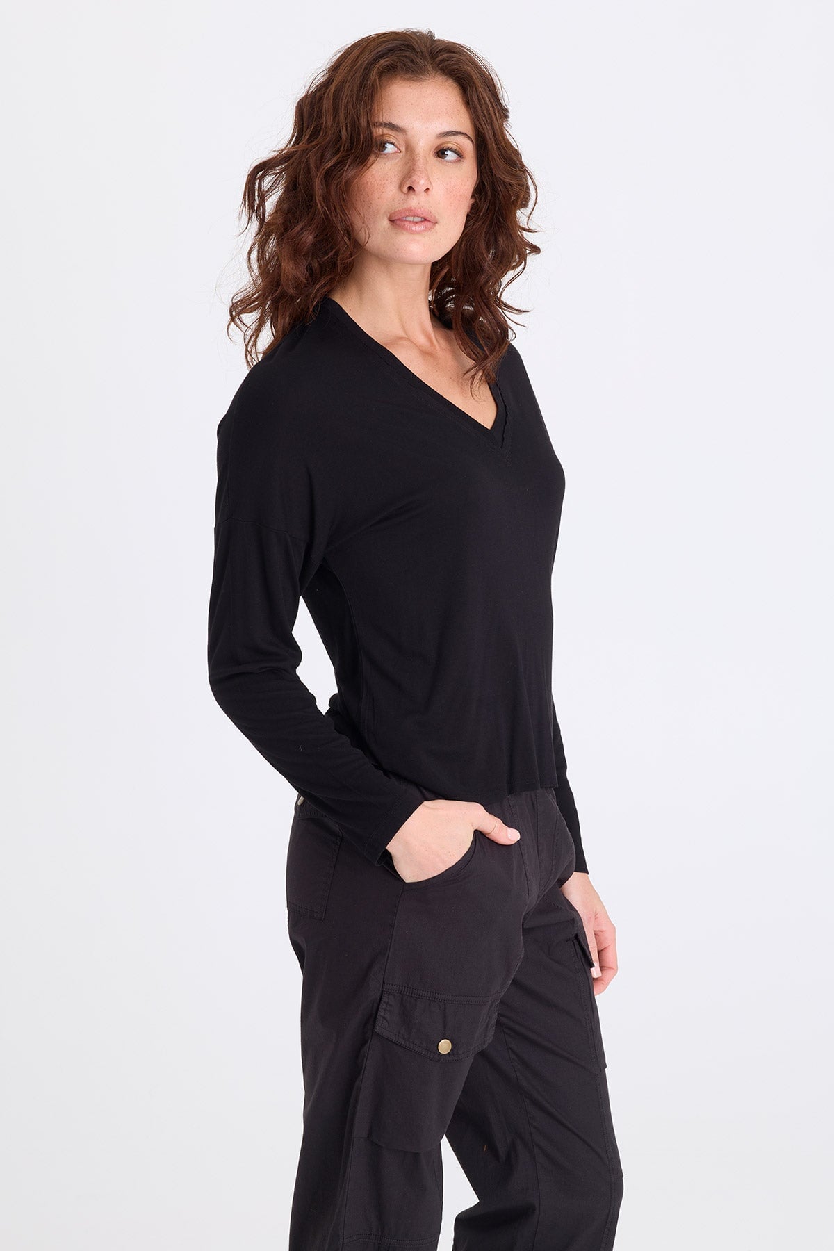 XCVI Noor Jersey V-Neck Long Sleeve Top 