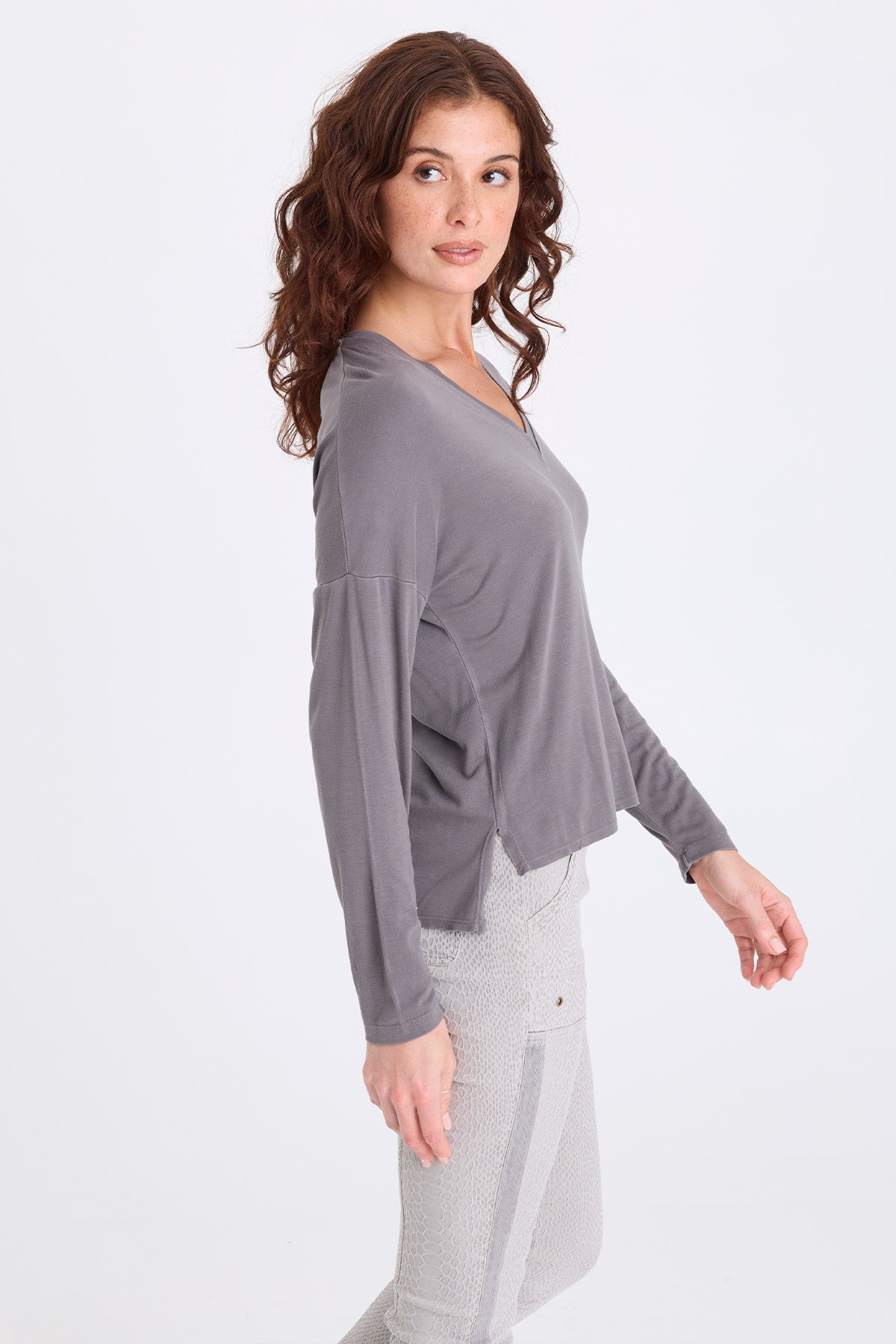 XCVI Noor Jersey V-Neck Long Sleeve Top 