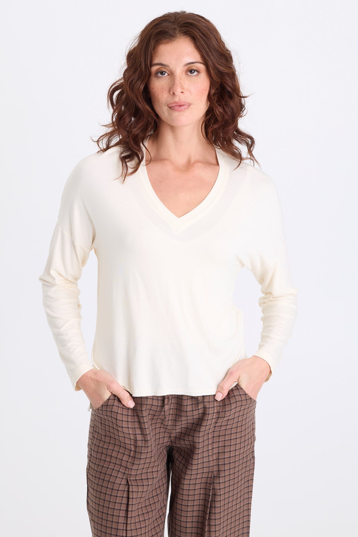 XCVI Noor Jersey V-Neck Long Sleeve Top 