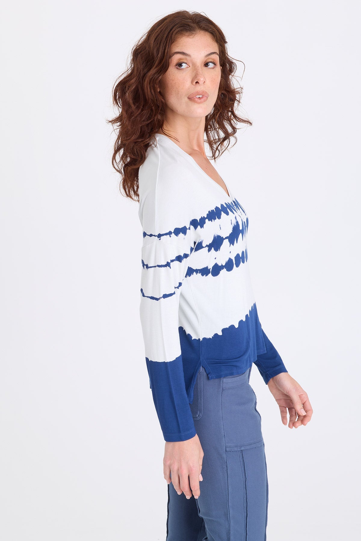 XCVI Noor Jersey V-Neck Long Sleeve Top 