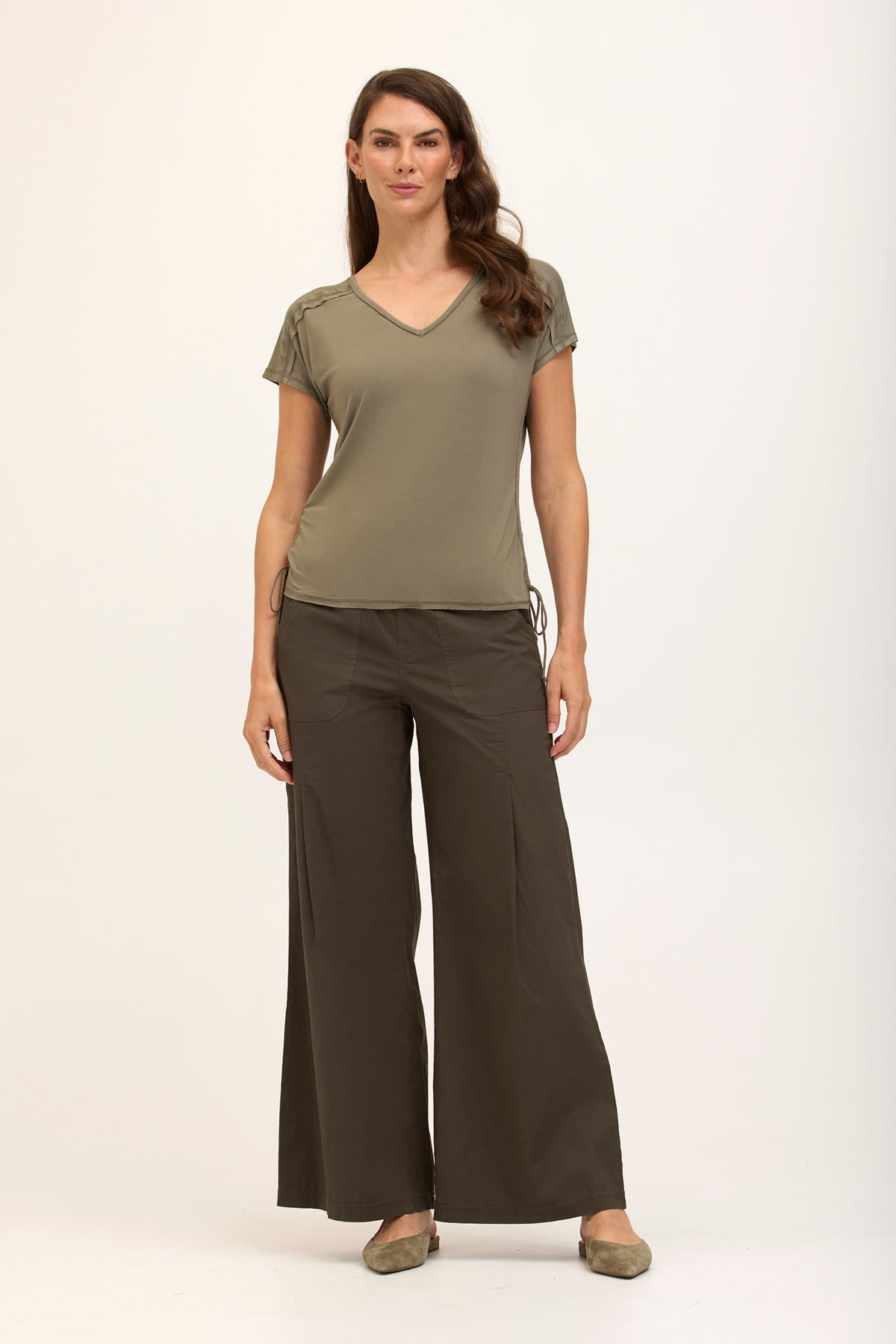 Wearables Core Dacia Stretch Poplin Wide Leg Pull-On Pant