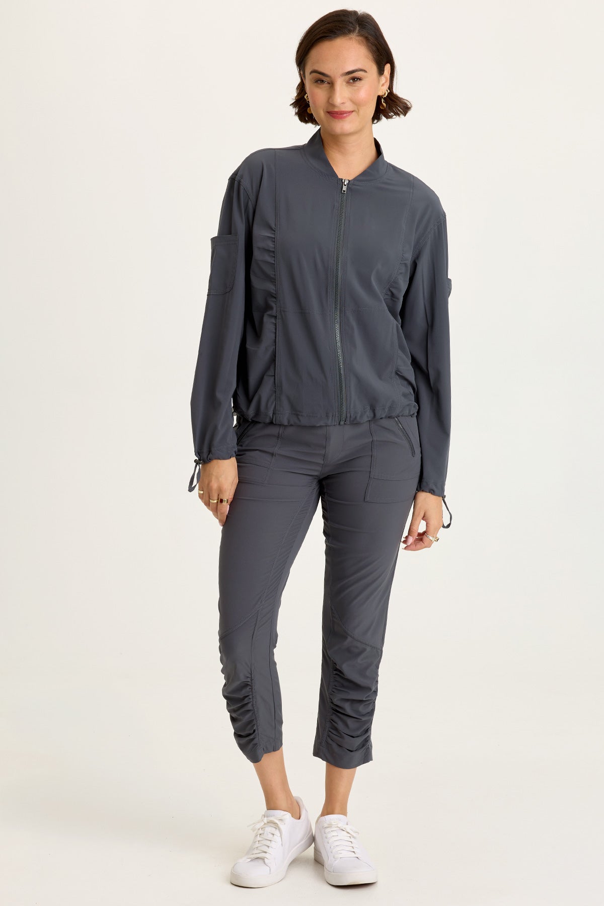 Aksana Whisper Stretch Ruched Active Slim Pant