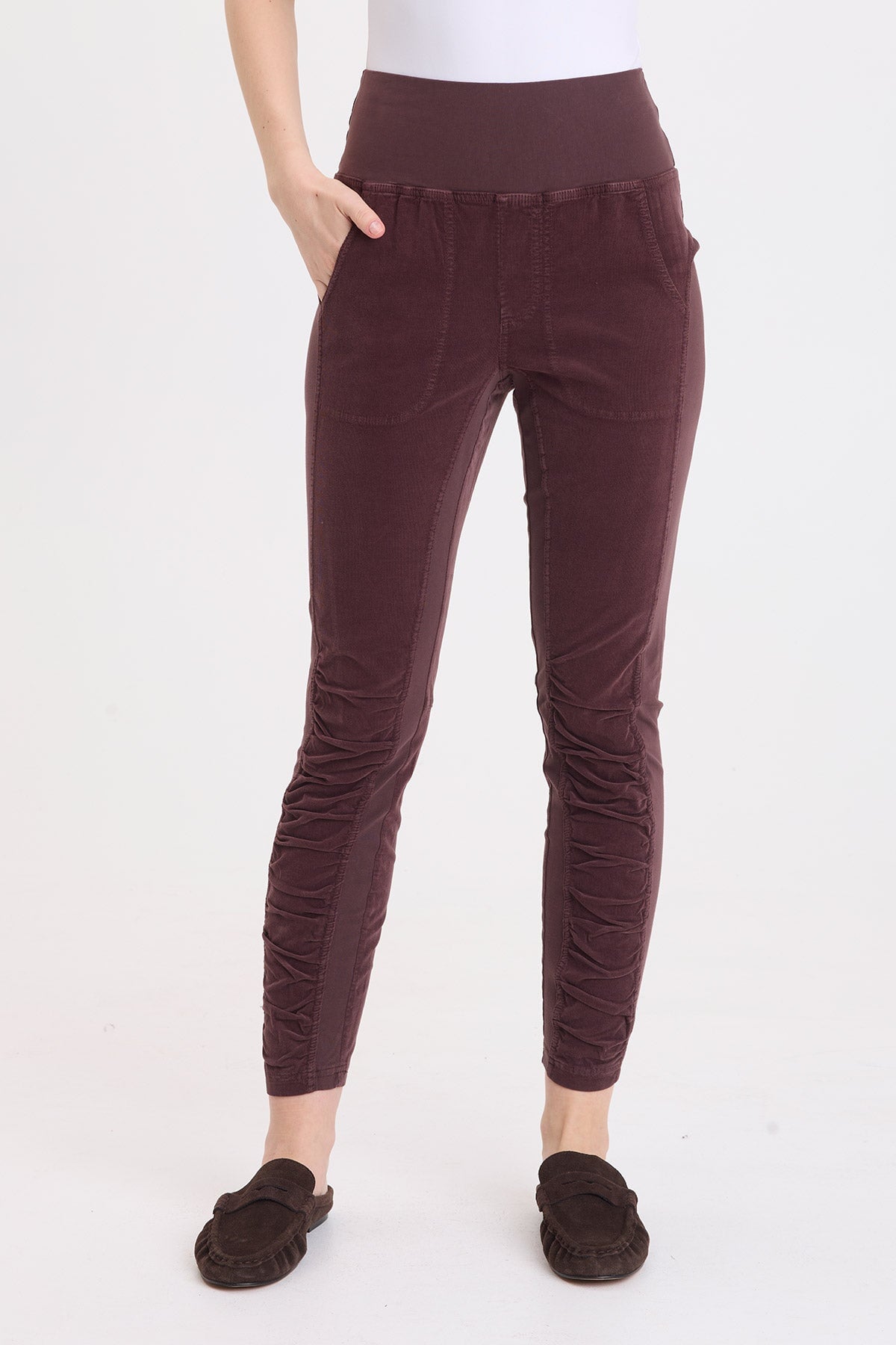 Wearables Corduroy Penny Ruched Legging 