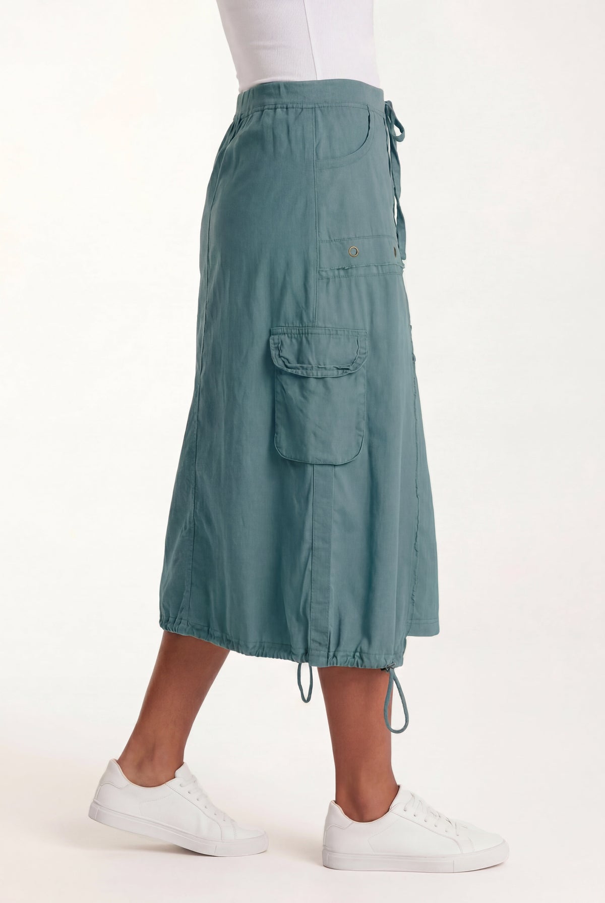 XCVI Castalina Poplin Cargo Midi Skirt 