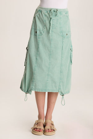 XCVI Castalina Poplin Cargo Midi Skirt