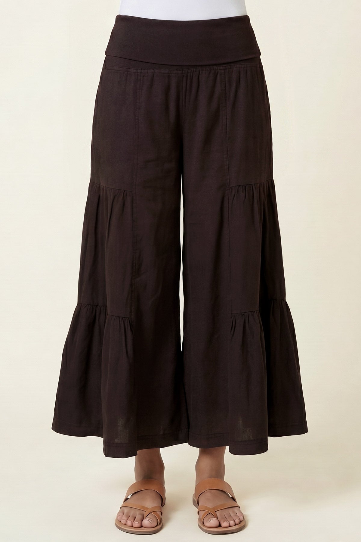 Wearables Linen Side-Tier Wide Leg Palazzo 