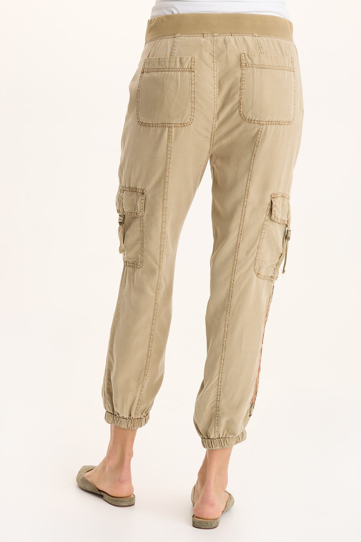 XCVI Darri Embroidered Pull-on Soft Twill Jogger 