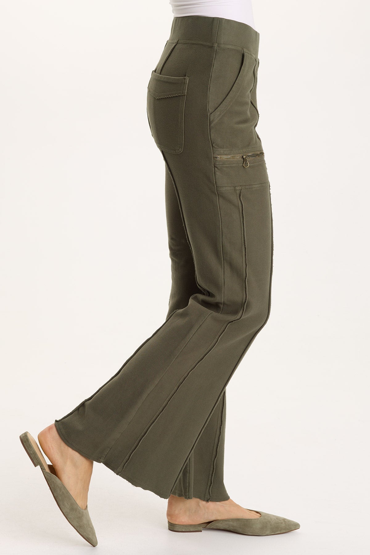XCVI Ninian Twill Knit Stretch Pull-On Flare Pant