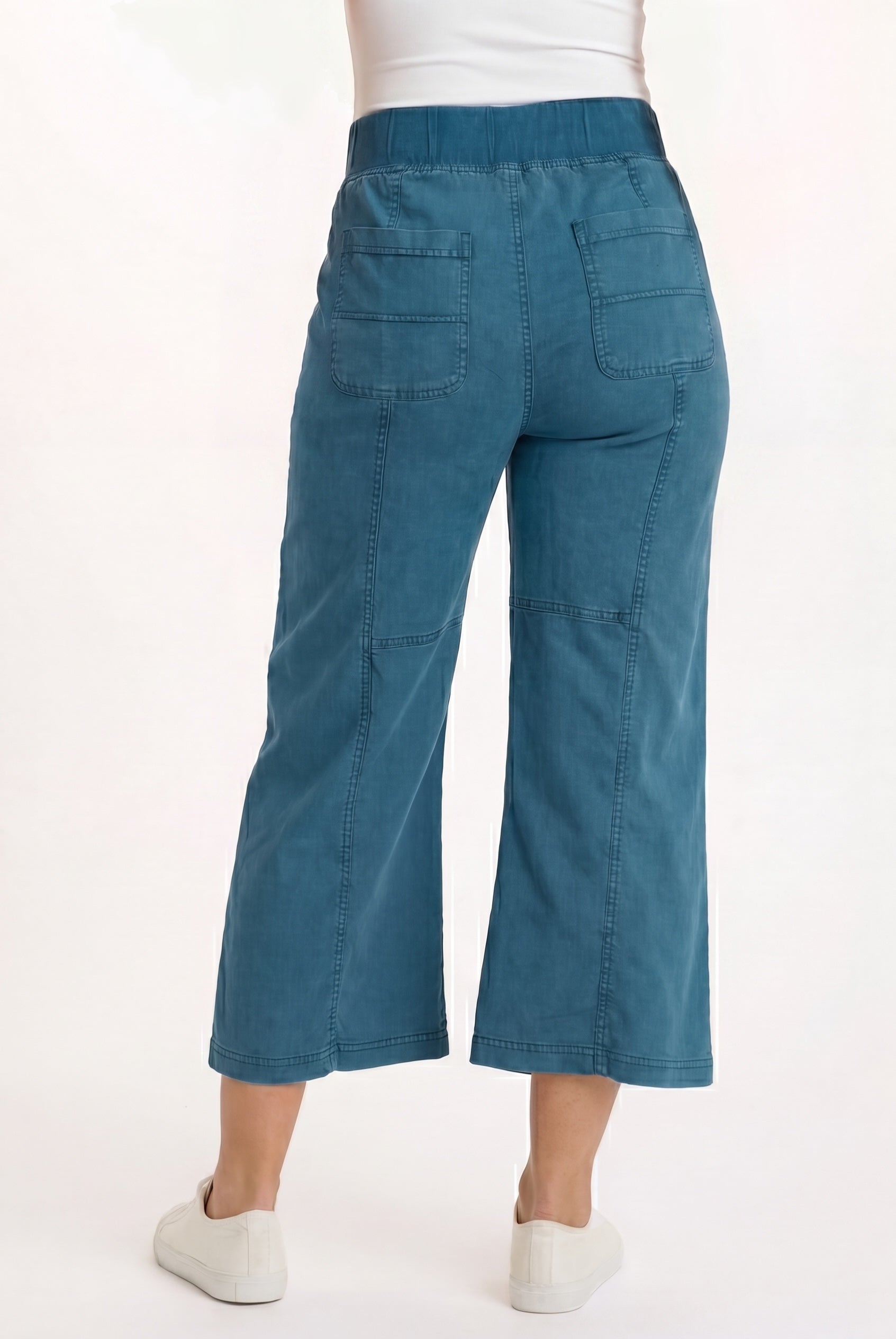 Wearables Eileen Twill Wide-Leg Crop Pant 