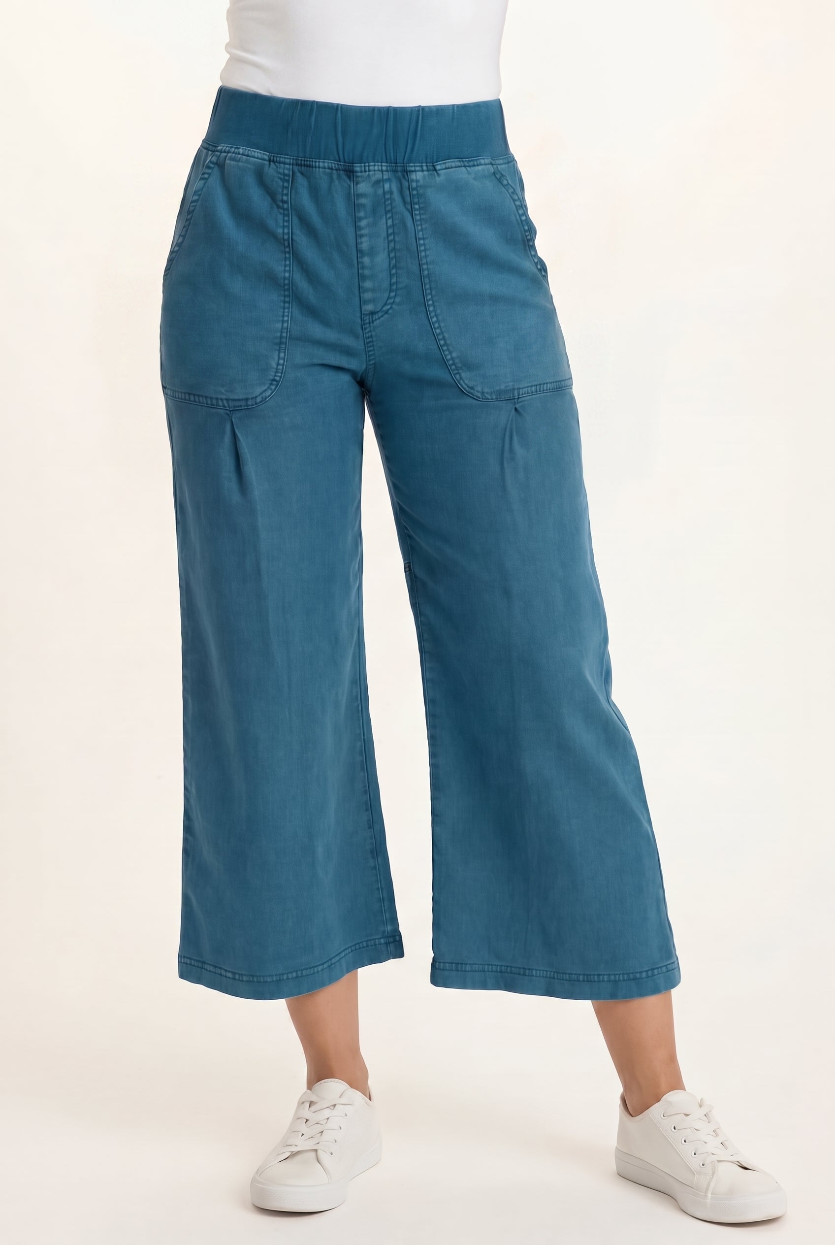 Wearables Eileen Twill Wide-Leg Crop Pant 