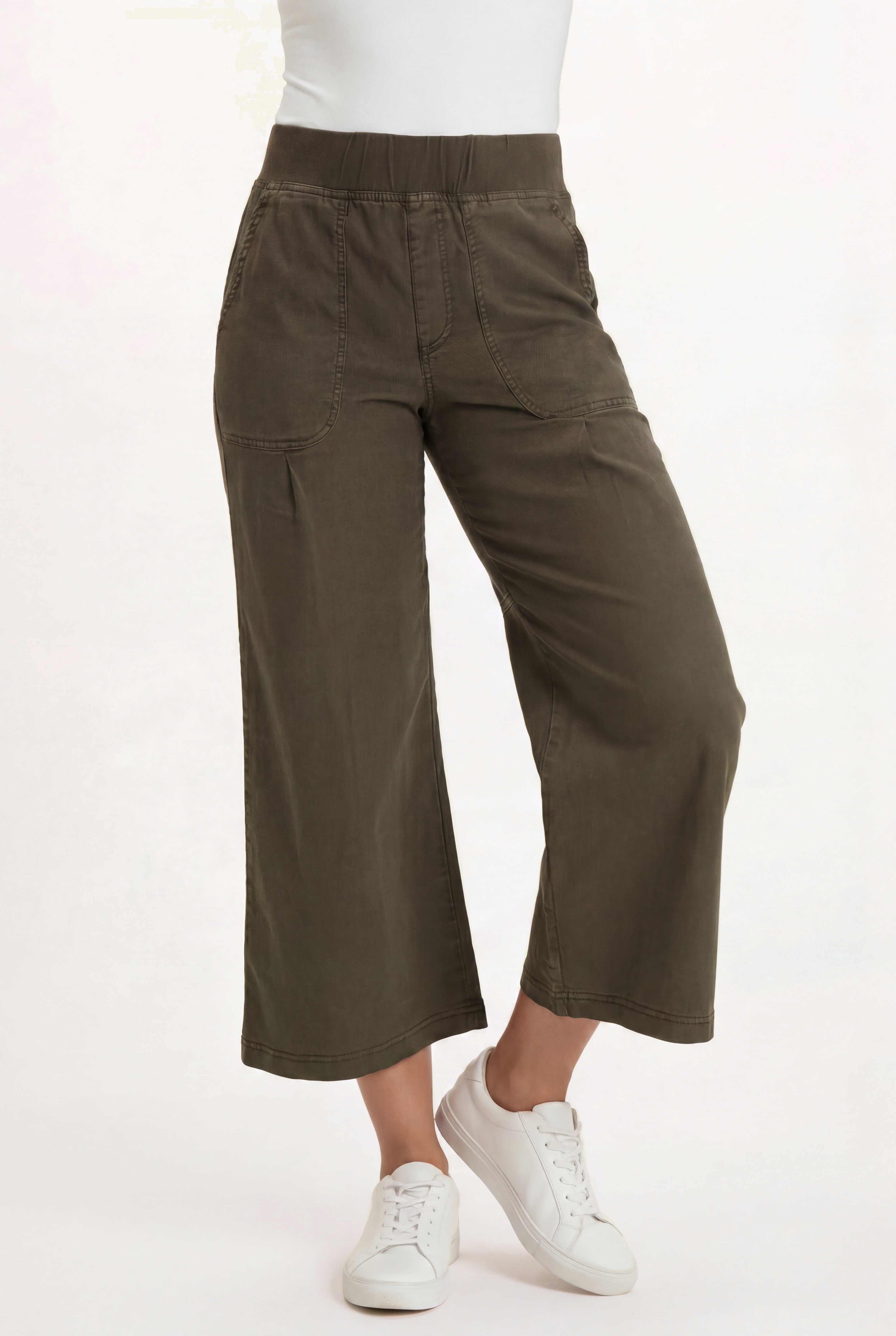 Wearables Eileen Twill Wide-Leg Crop Pant 