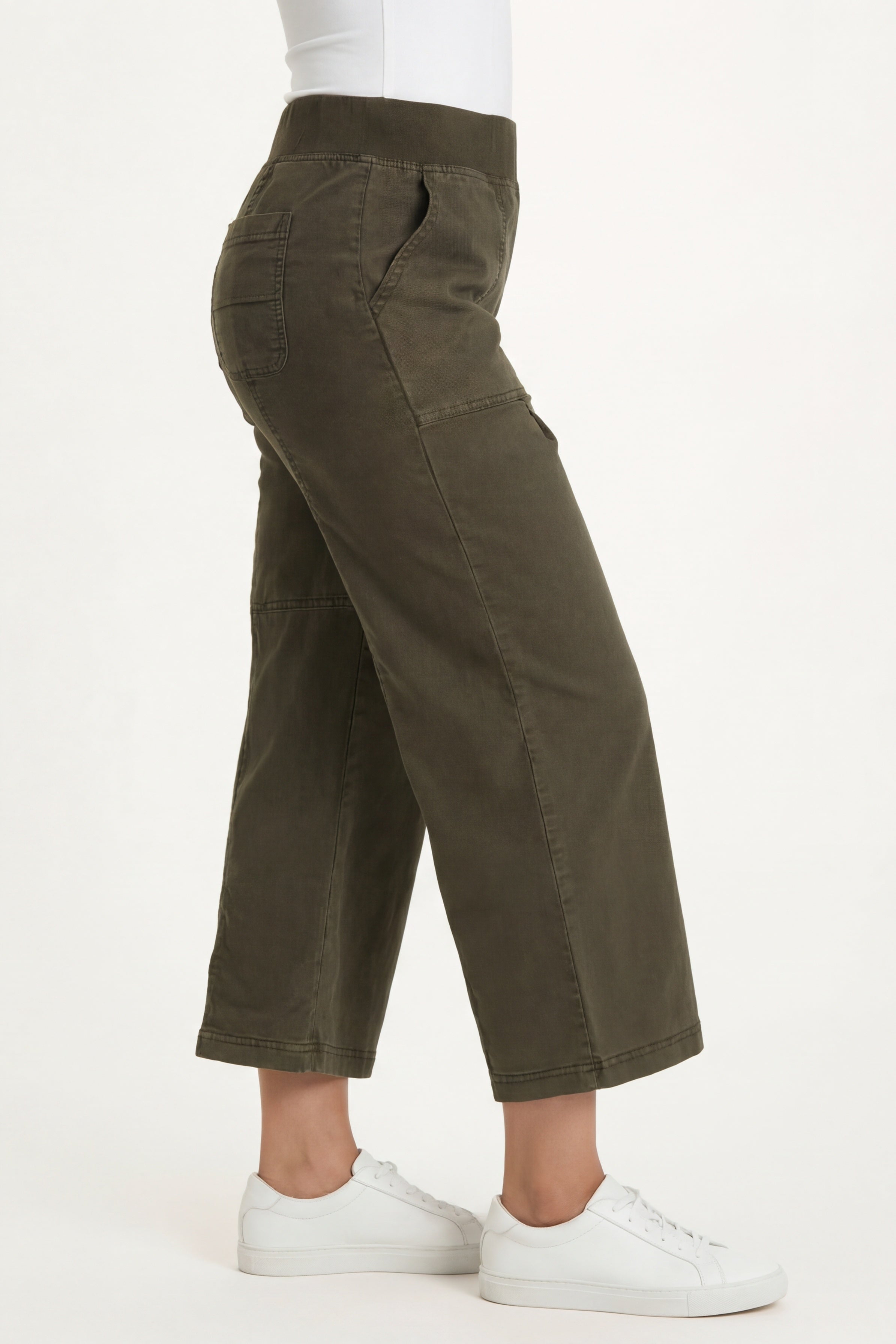 Wearables Eileen Twill Wide-Leg Crop Pant 