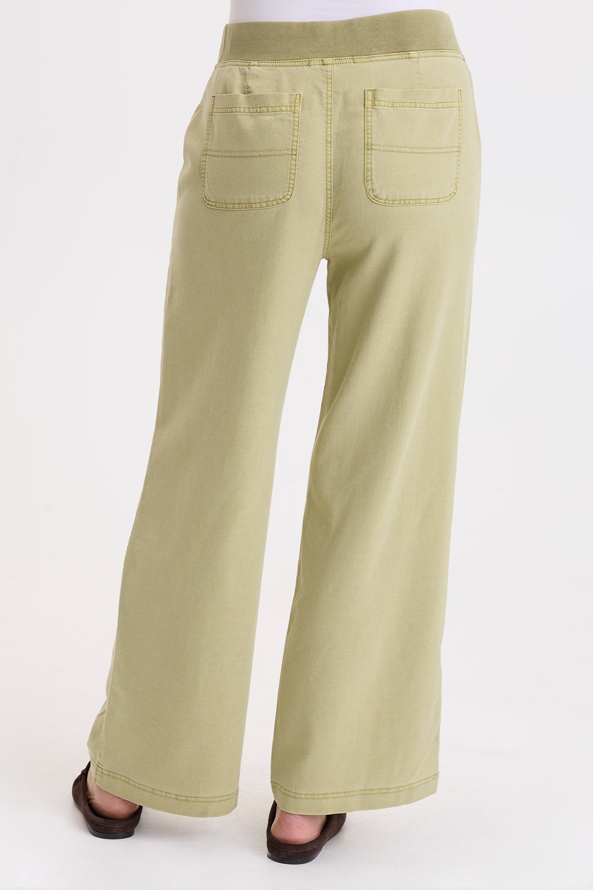 Riven Twill Wide Leg Pull-On Pant