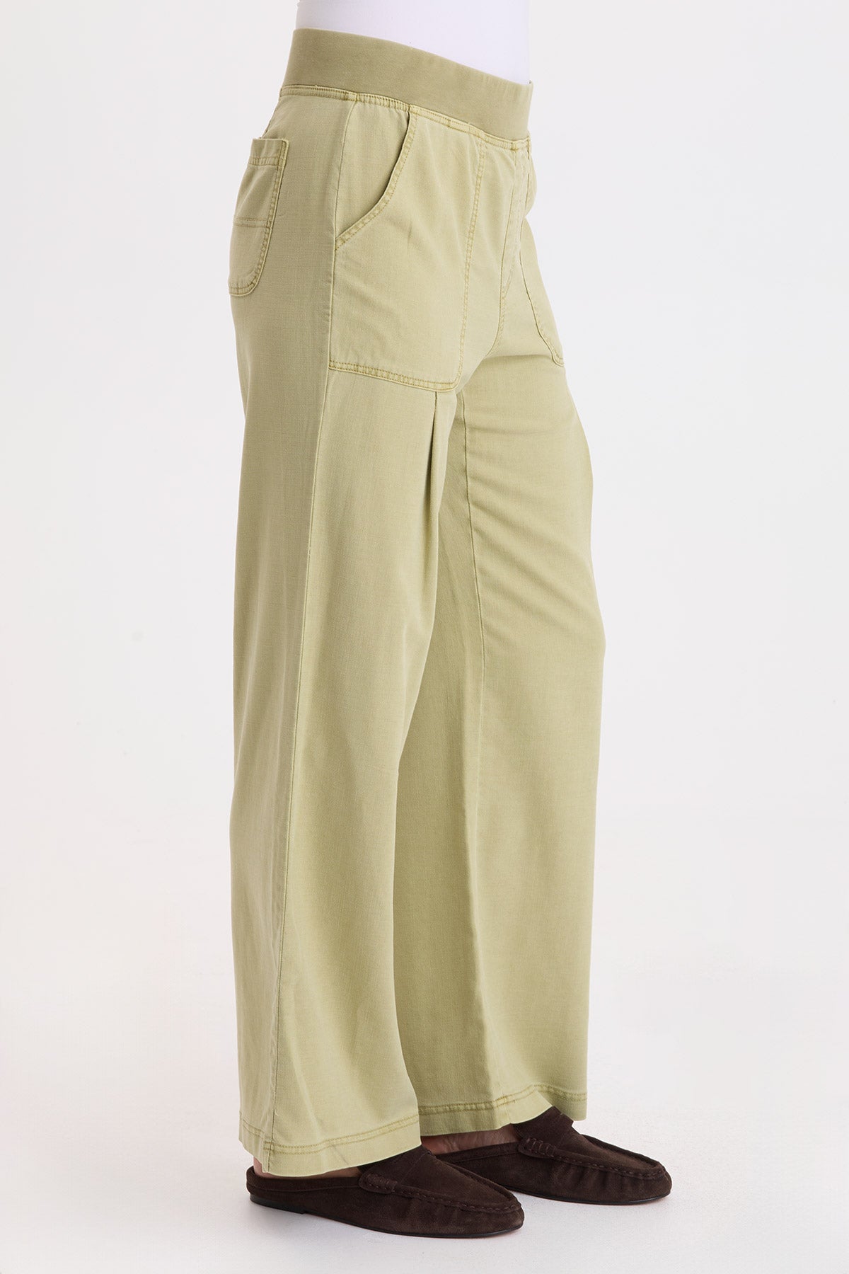 Riven Twill Wide Leg Pull-On Pant