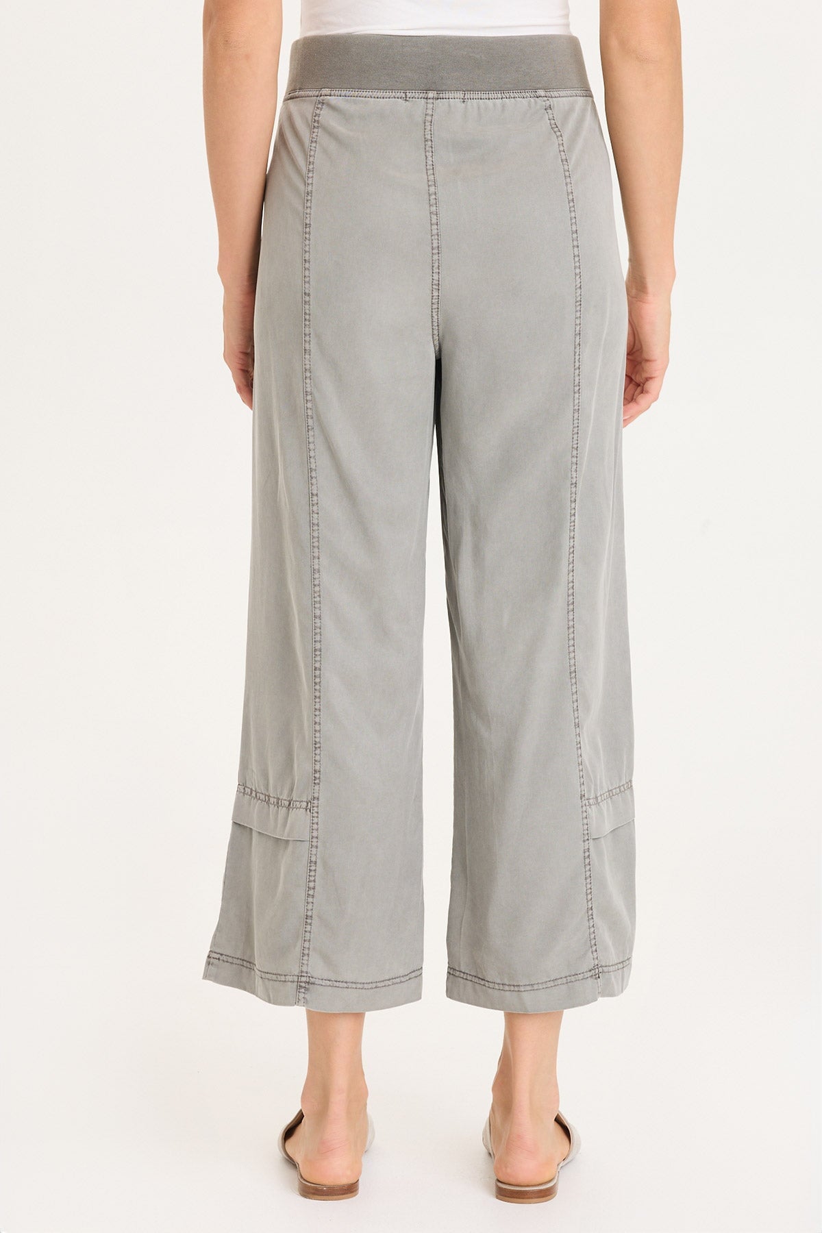 XCVI Mallis Oversized Pockets and Leg Stitching Detail Twill
