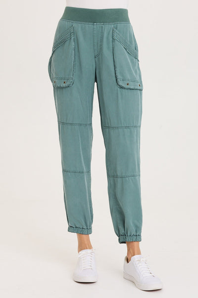 XCVI Chattaway Twill Pull-On Jogger Pant with Banded Hem and
