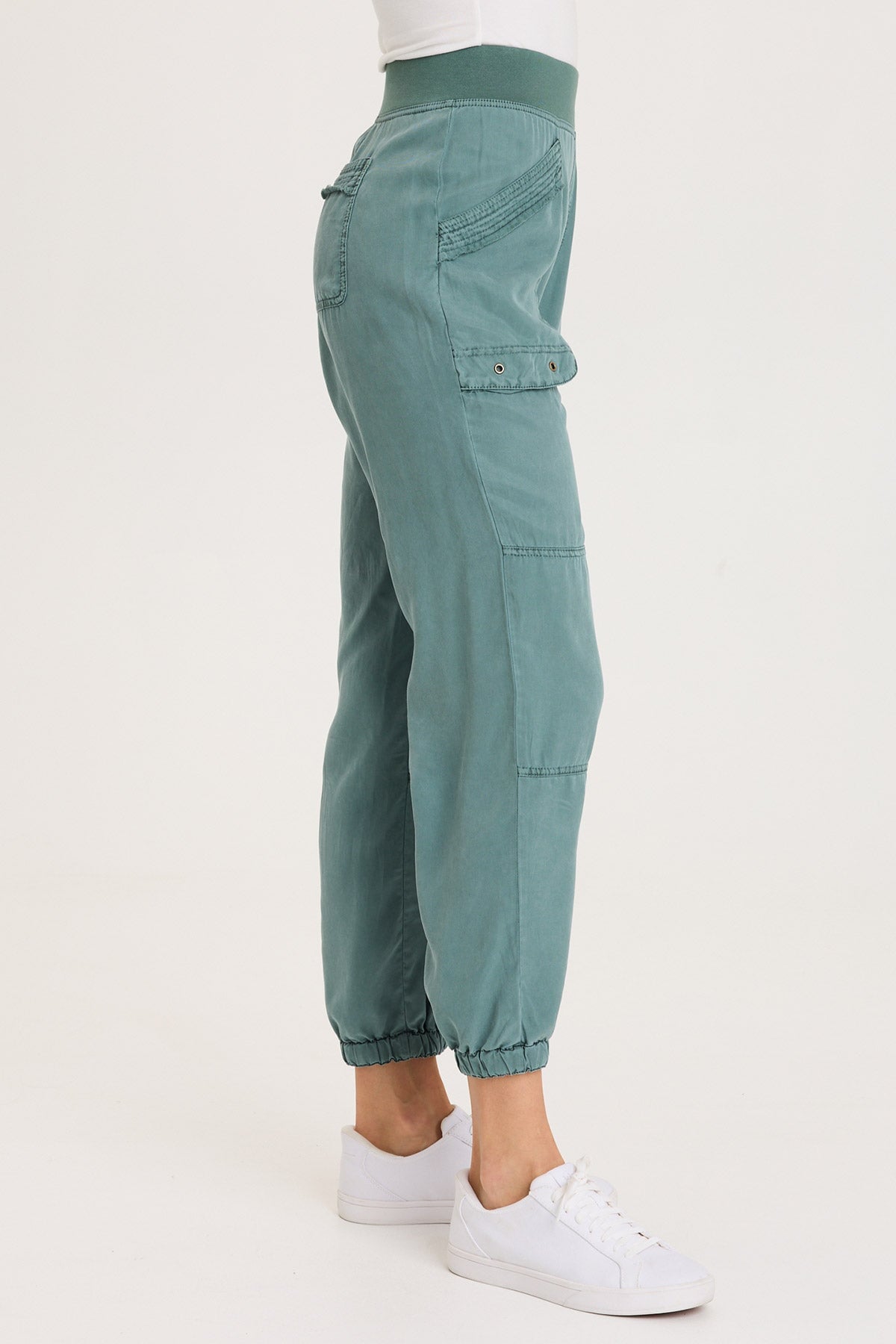 XCVI Chattaway Twill Pull-On Jogger Pant with Banded Hem and