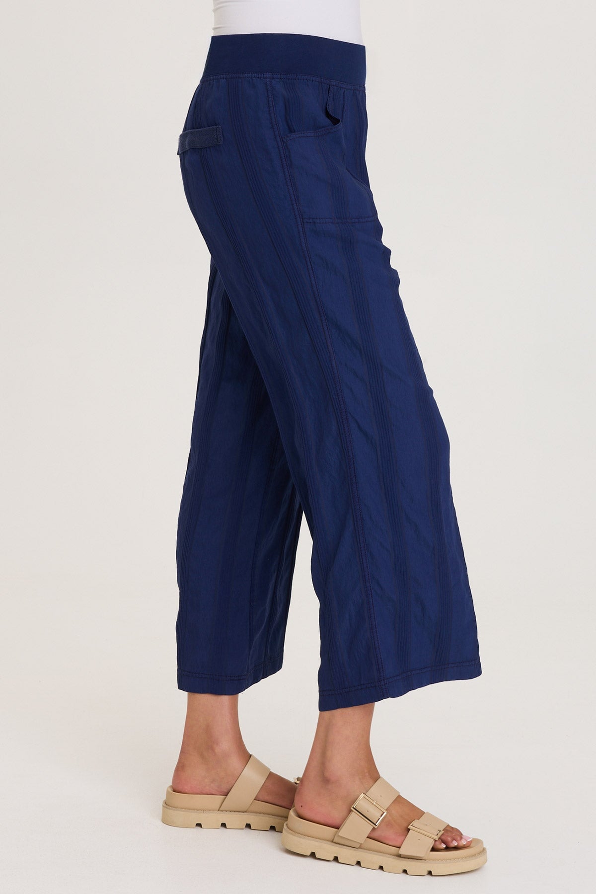 XCVI Carruth Textured Stripe Flared Leg Crop 