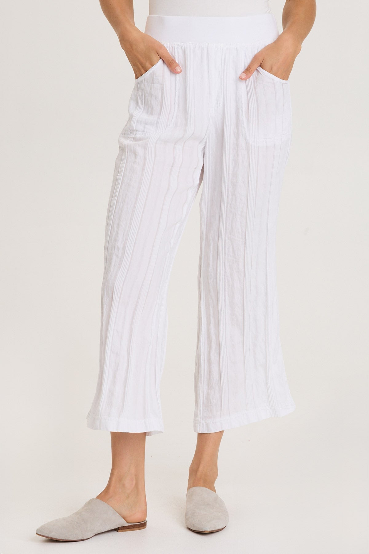 XCVI Carruth Textured Stripe Flared Leg Crop 