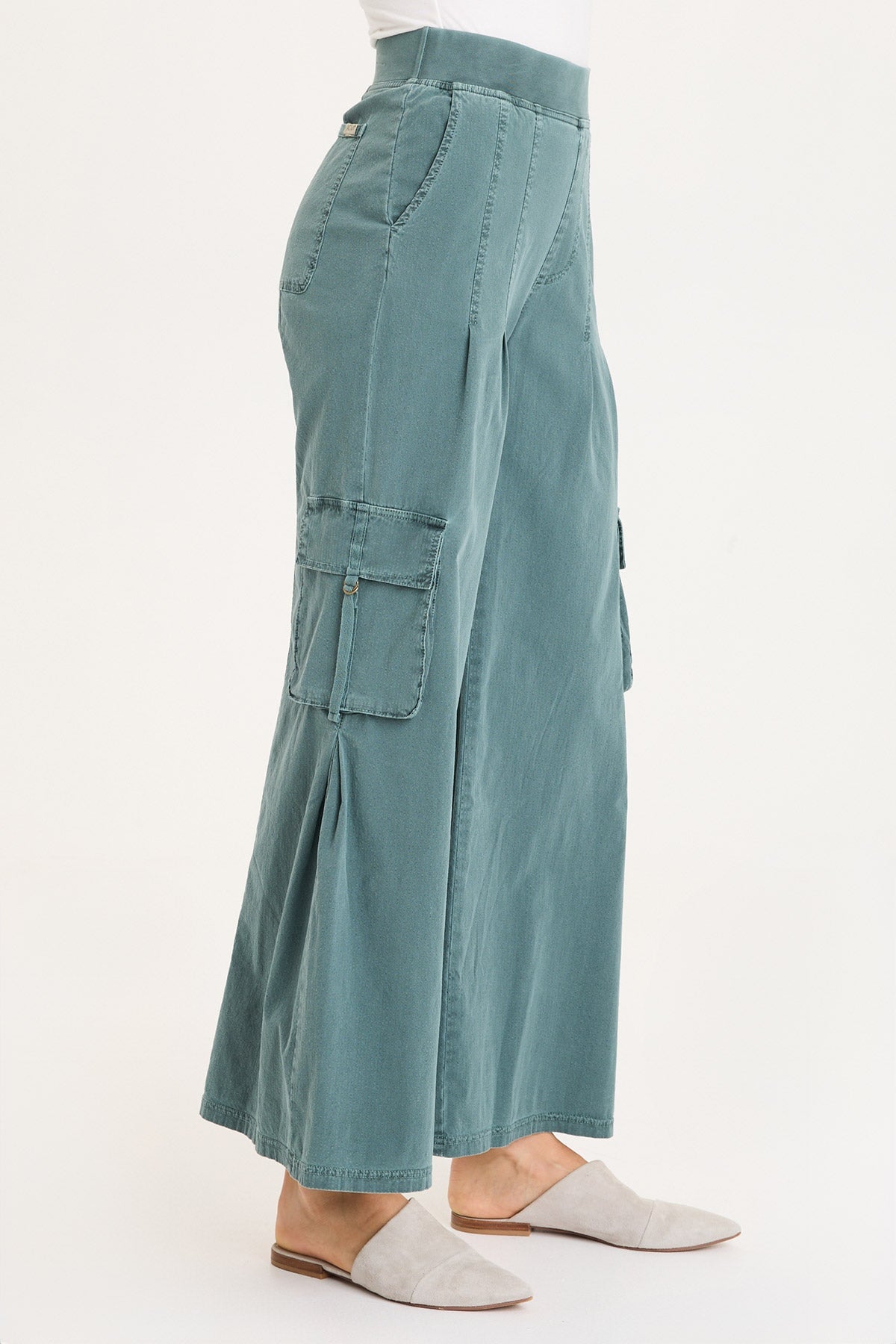 XCVI Erwin Side Pleats Cargo Wide-Leg Pant 