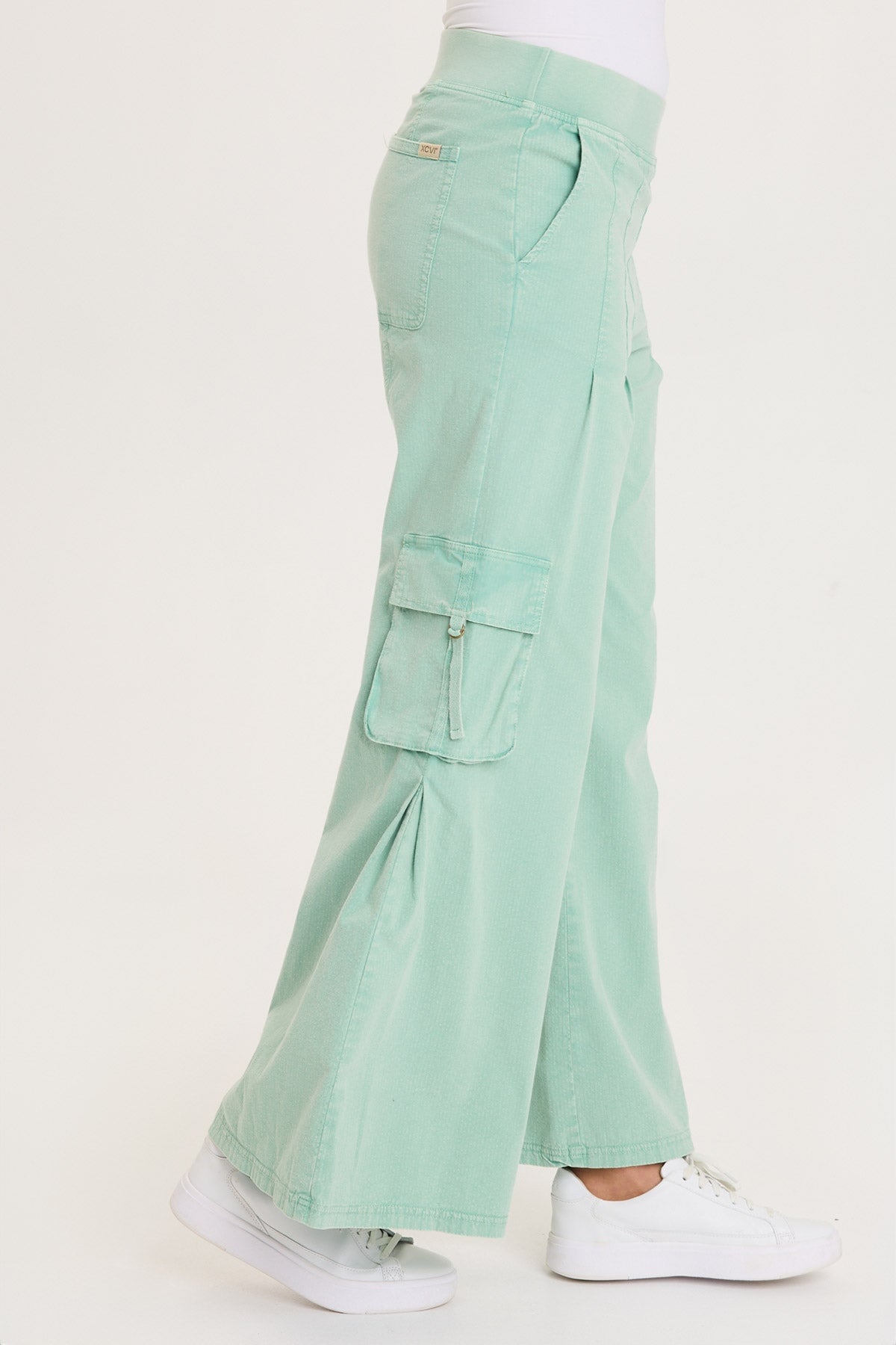 XCVI Erwin Side Pleats Cargo Wide-Leg Pant 