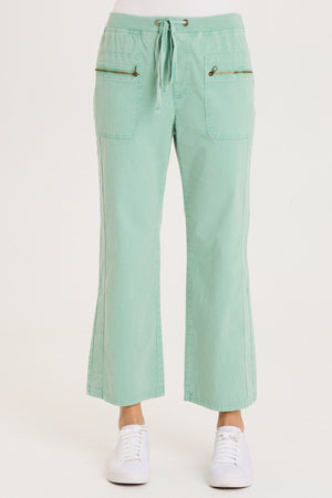 XCVI Darrow Flared Leg Pant with Zipper Pockets and Drawstring Waist