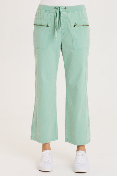 XCVI Darrow Flared Leg Pant with Zipper Pockets and Drawstring Waist