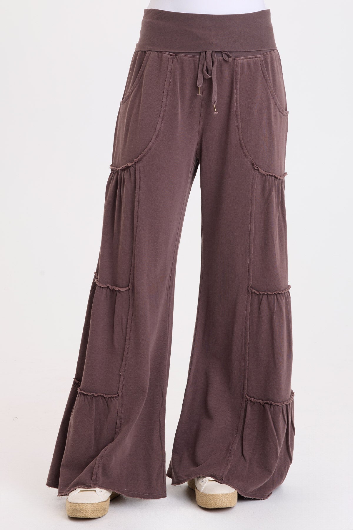 Wearables Carola Side-Tiered Wide-Leg Fleece Pant 