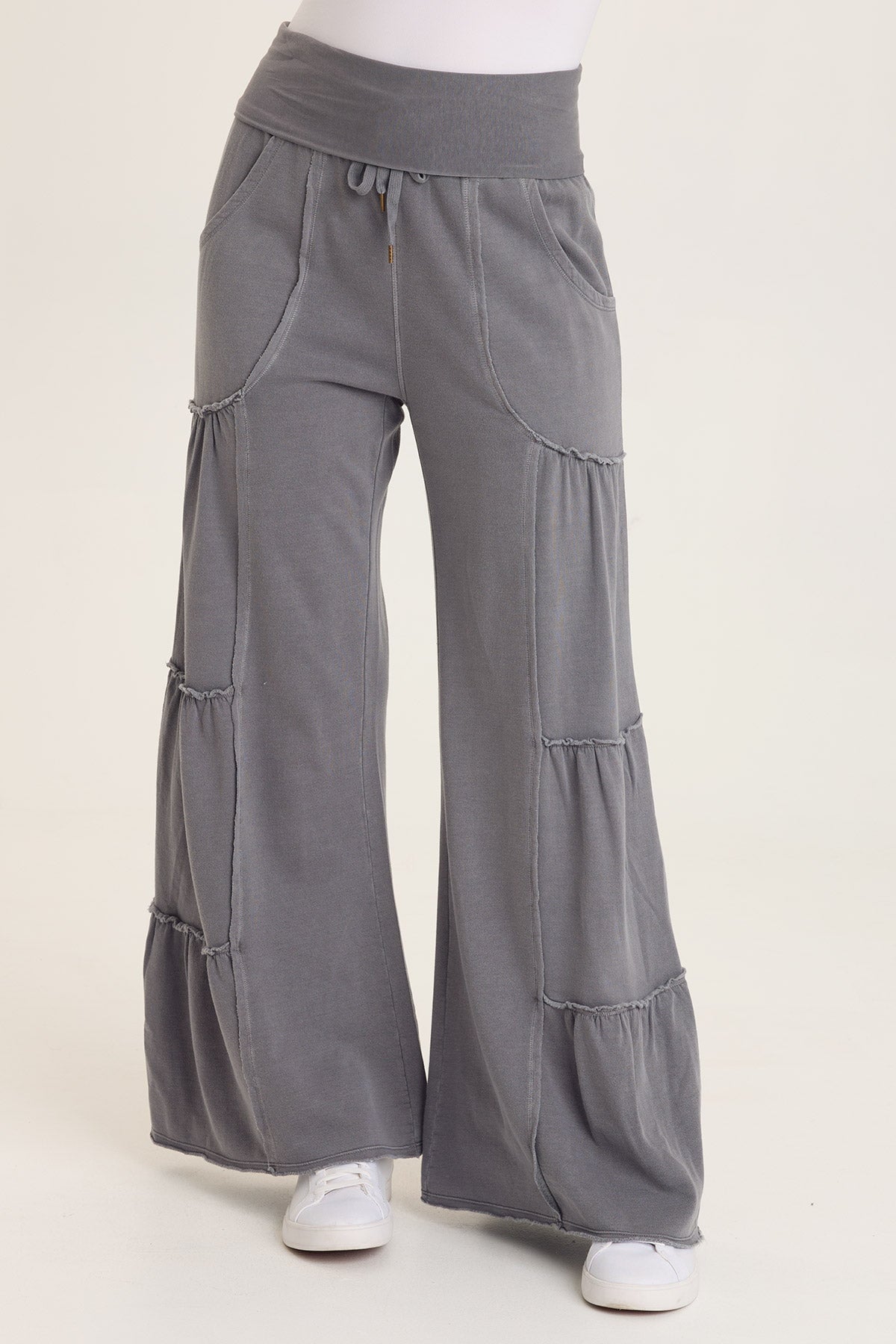 Wearables Carola Side-Tiered Wide-Leg Fleece Pant 