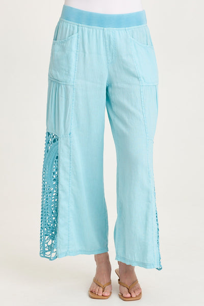 XCVI Astro Linen Pant with Crochet Side Detail