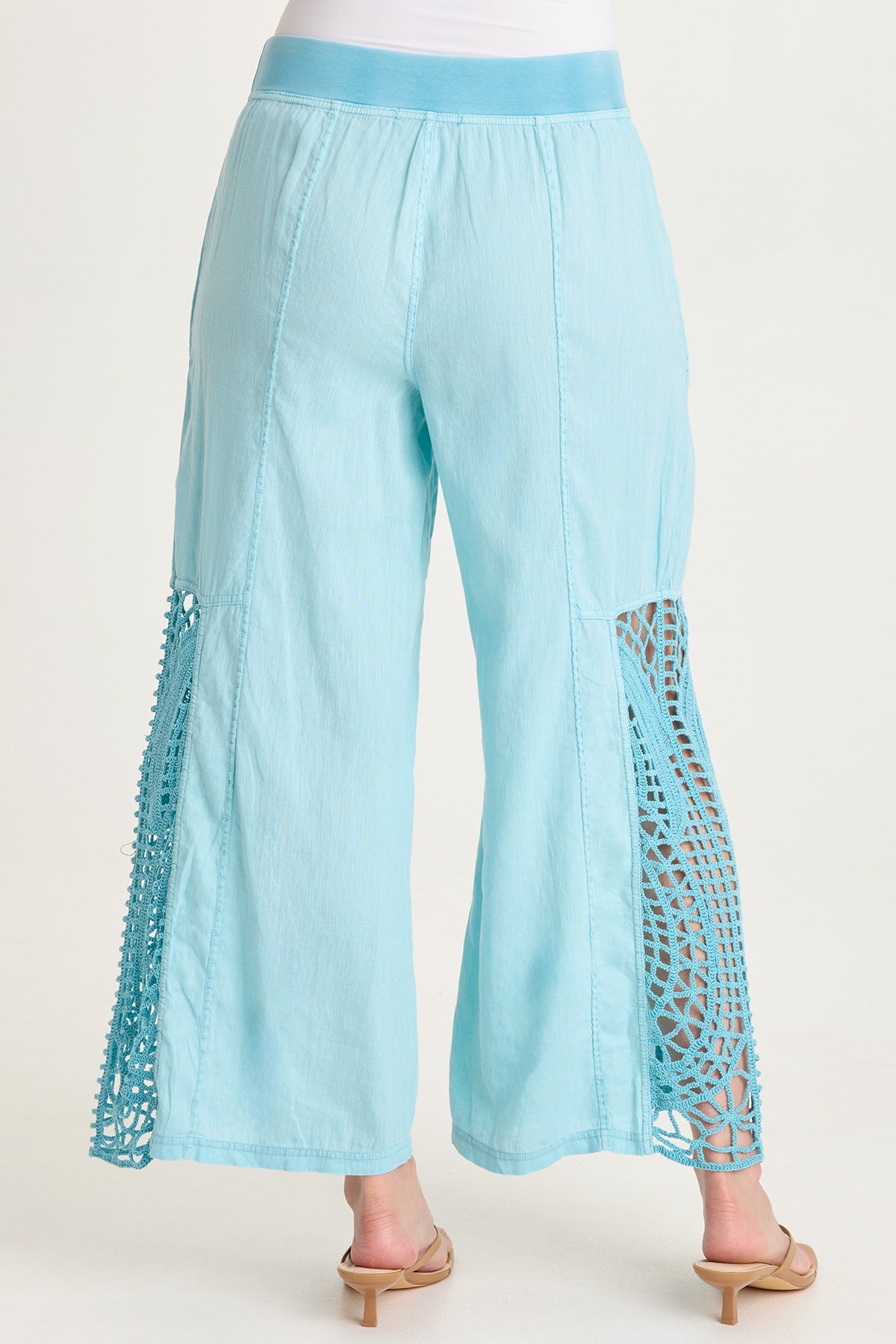 XCVI Astro Linen/Crochet Pull-On Pant 