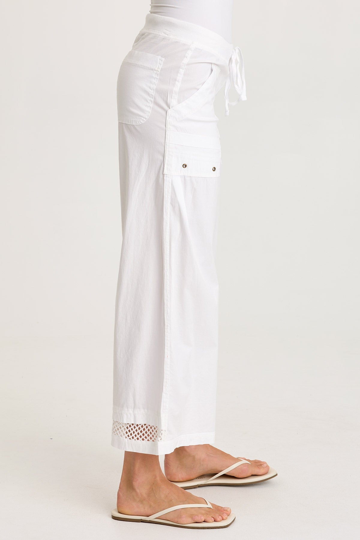 XCVI Roel Poplin/Mesh Gaucho Crop 