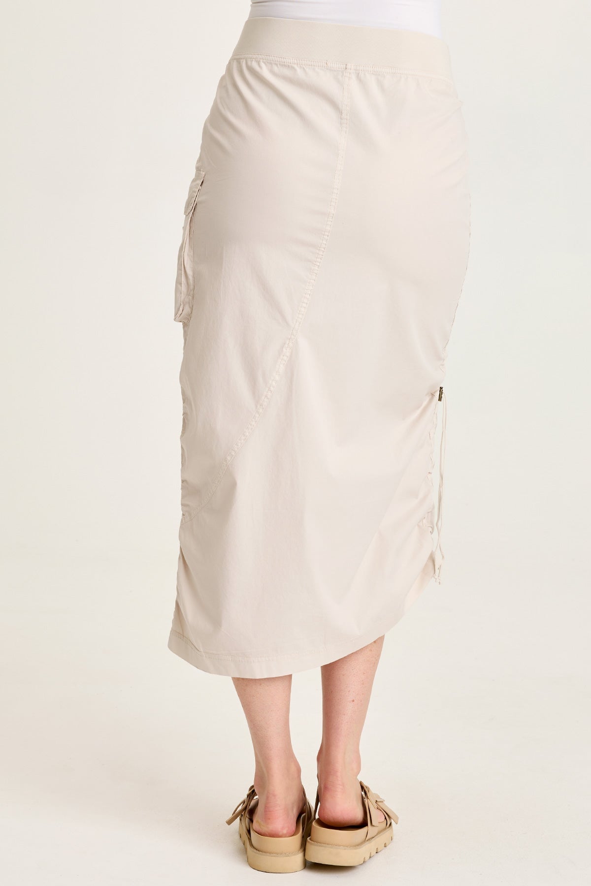 XCVI Bindi Poplin Side-Cinch Midi Skirt 