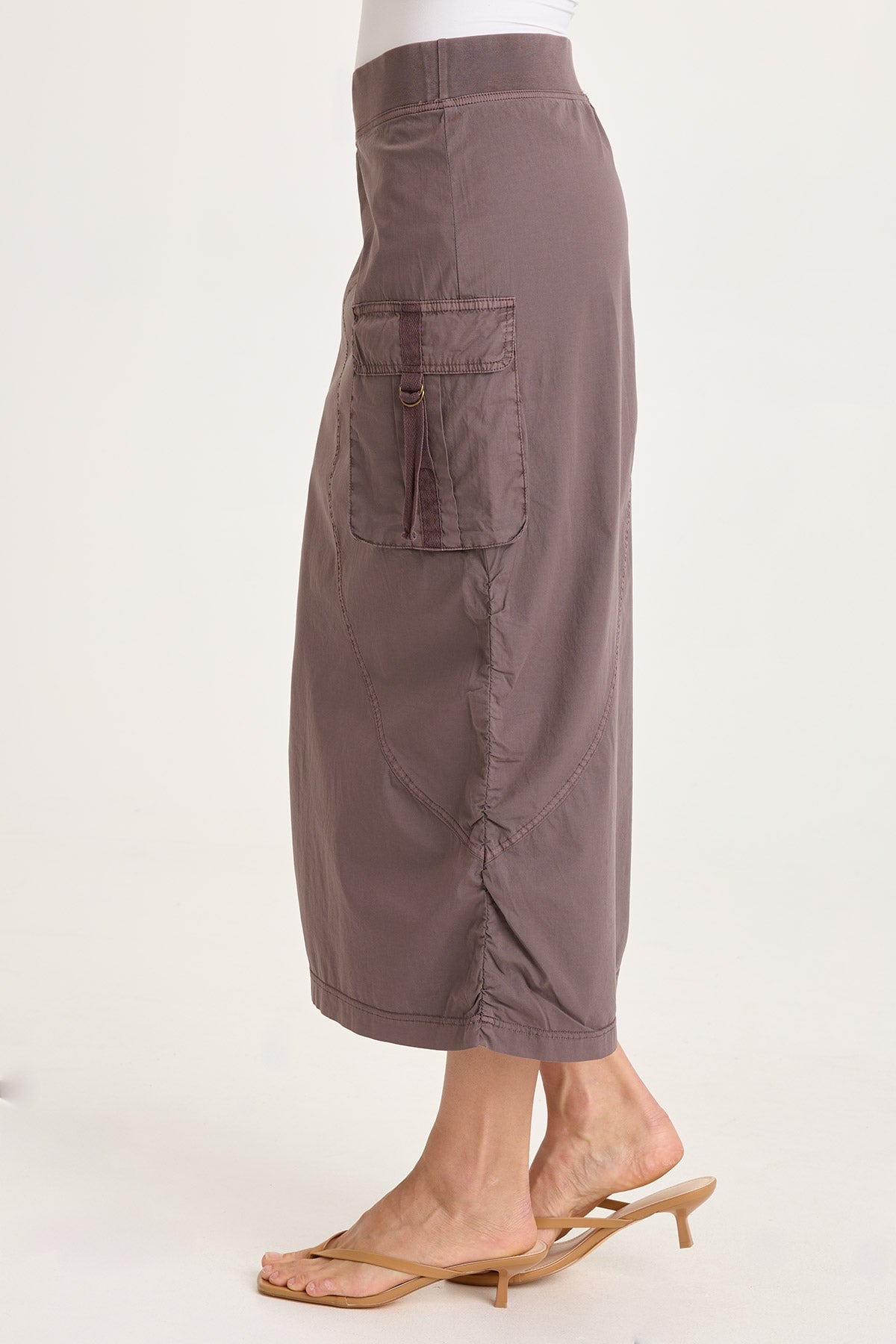 XCVI Bindi Poplin Side-Cinch Midi Skirt 