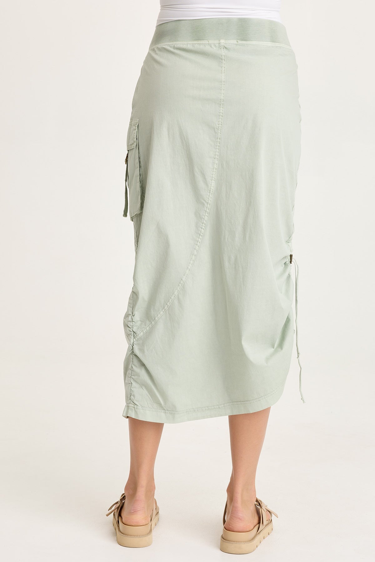 XCVI Bindi Poplin Side-Cinch Midi Skirt 