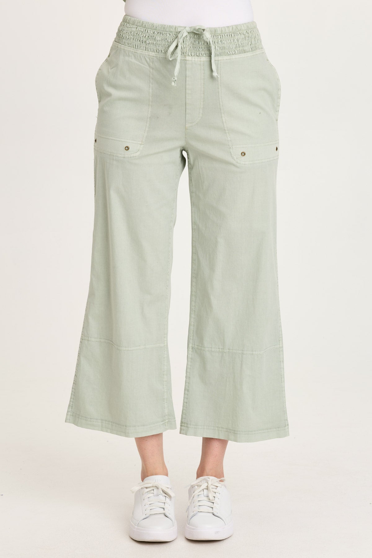 XCVI Artus Poplin Smocked Waist Crop 