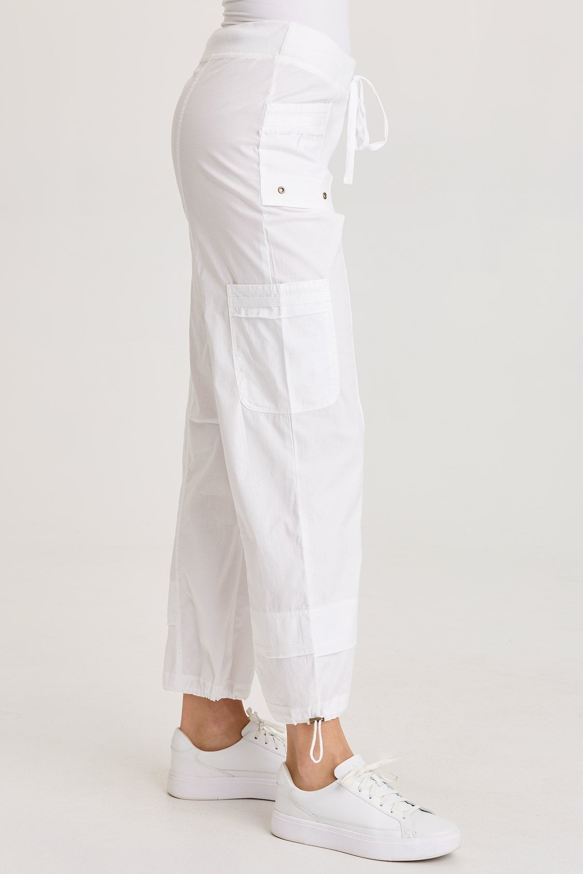 XCVI Jannik Poplin Cinch Leg Flat Cargo Pockets Pant