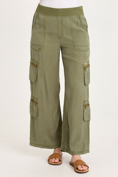 XCVI Britte Tencel Twill Multi-Pocket Cargo Pull-On Pant