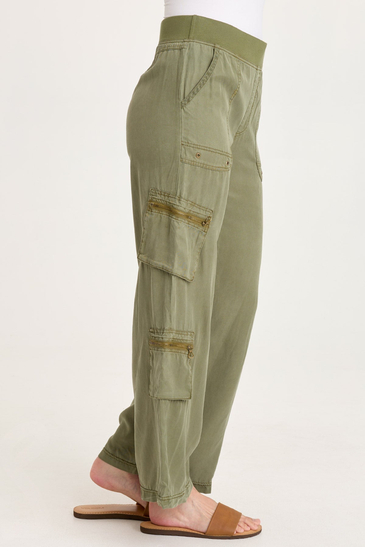 XCVI Britte Tencel Twill Multi-Pocket Cargo Pull-On Pant