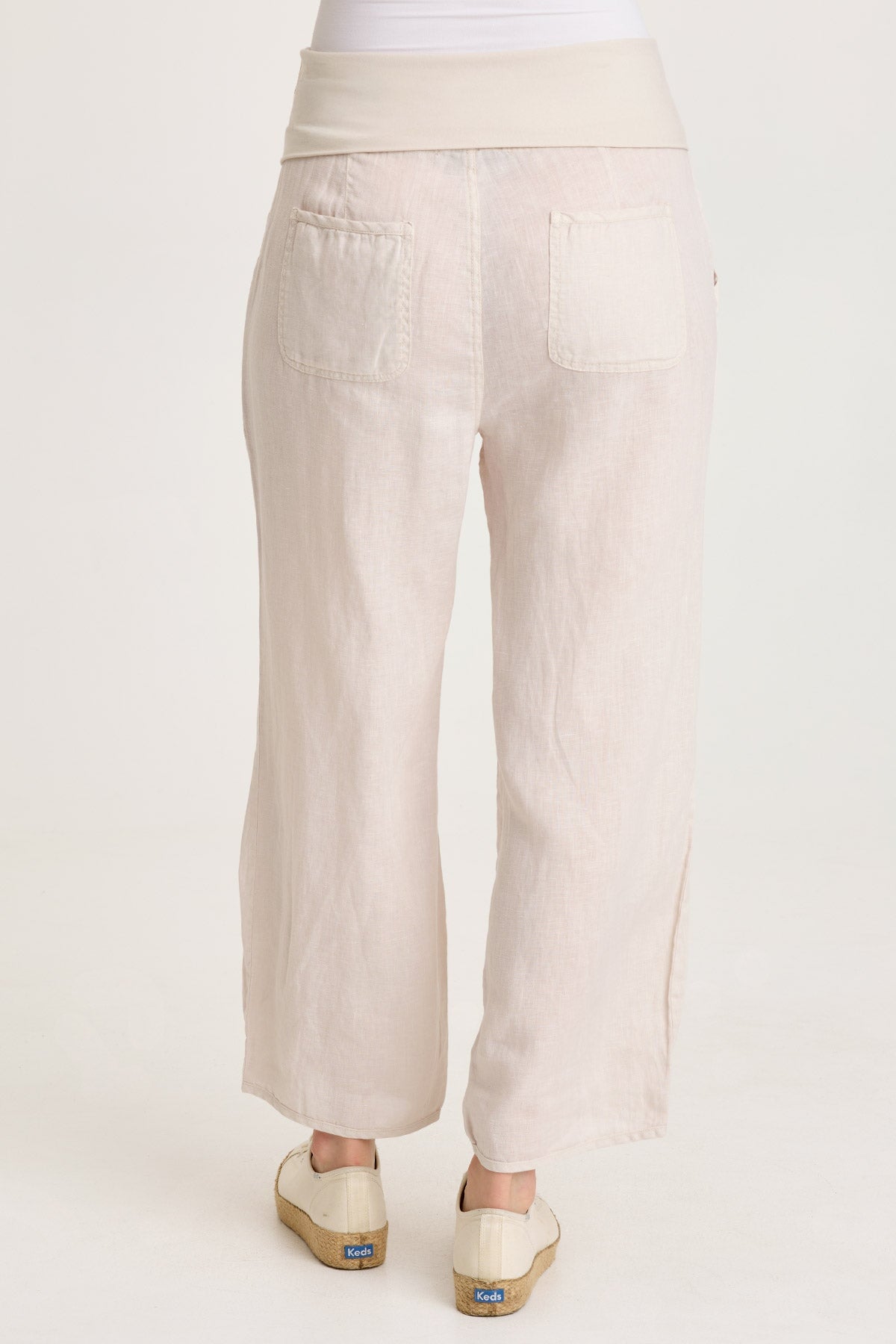 XCVI Vasco Linen Barrel Leg Crop 