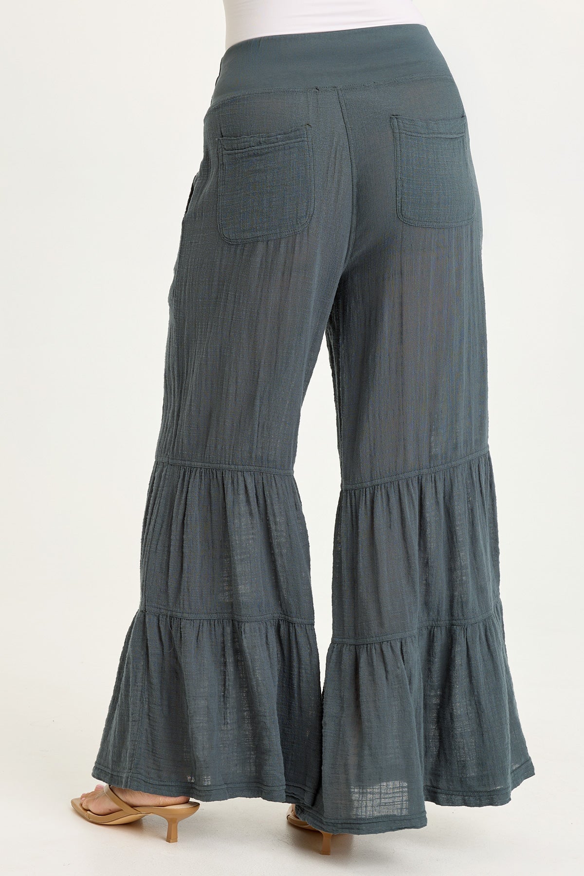 キャピタル　レディース　ズボン Wearables Lando Cotton Gauze Tiered-Bottom Pull-On Waist Wide Leg Pant