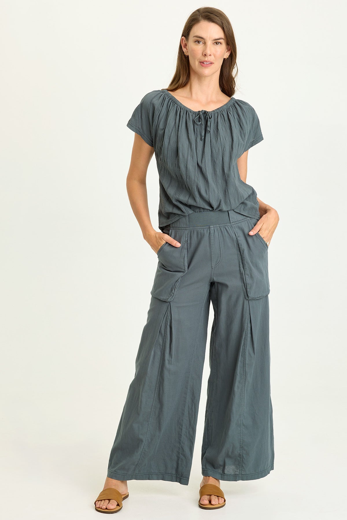 Wearables Charli Linen Inverted Box Pleat Pants 