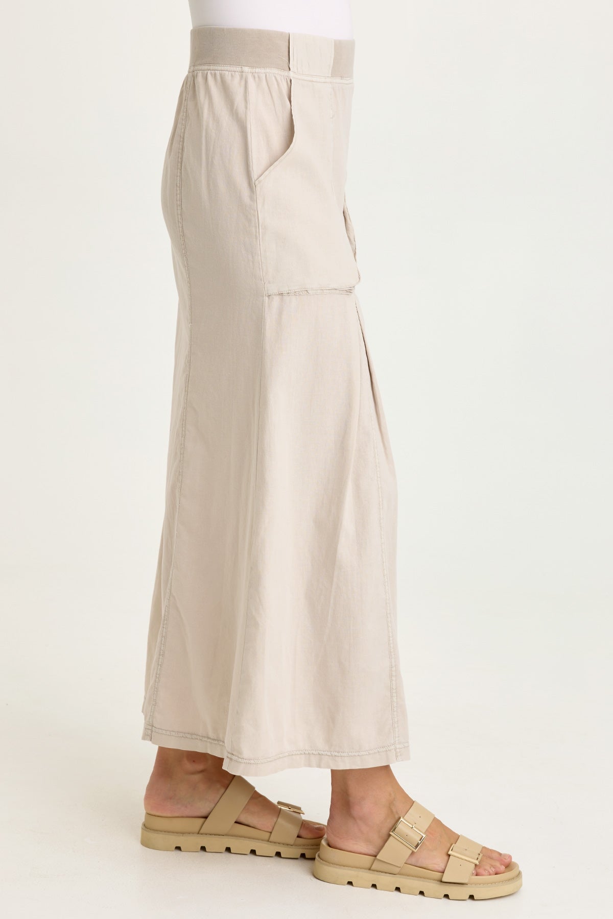 Wearables Emerie Linen Inverted Box Pleat Skirt 