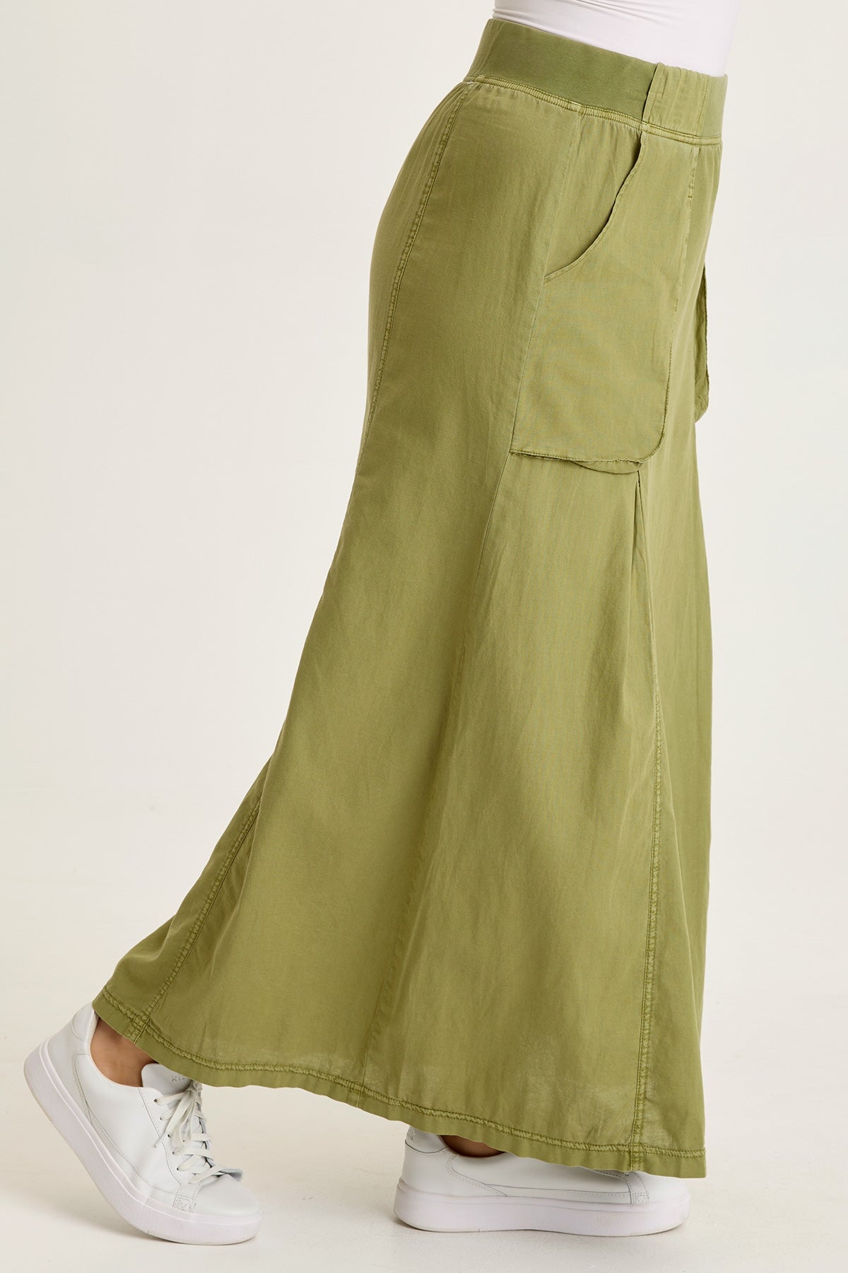 Wearables Emerie Linen Inverted Box Pleat Skirt 