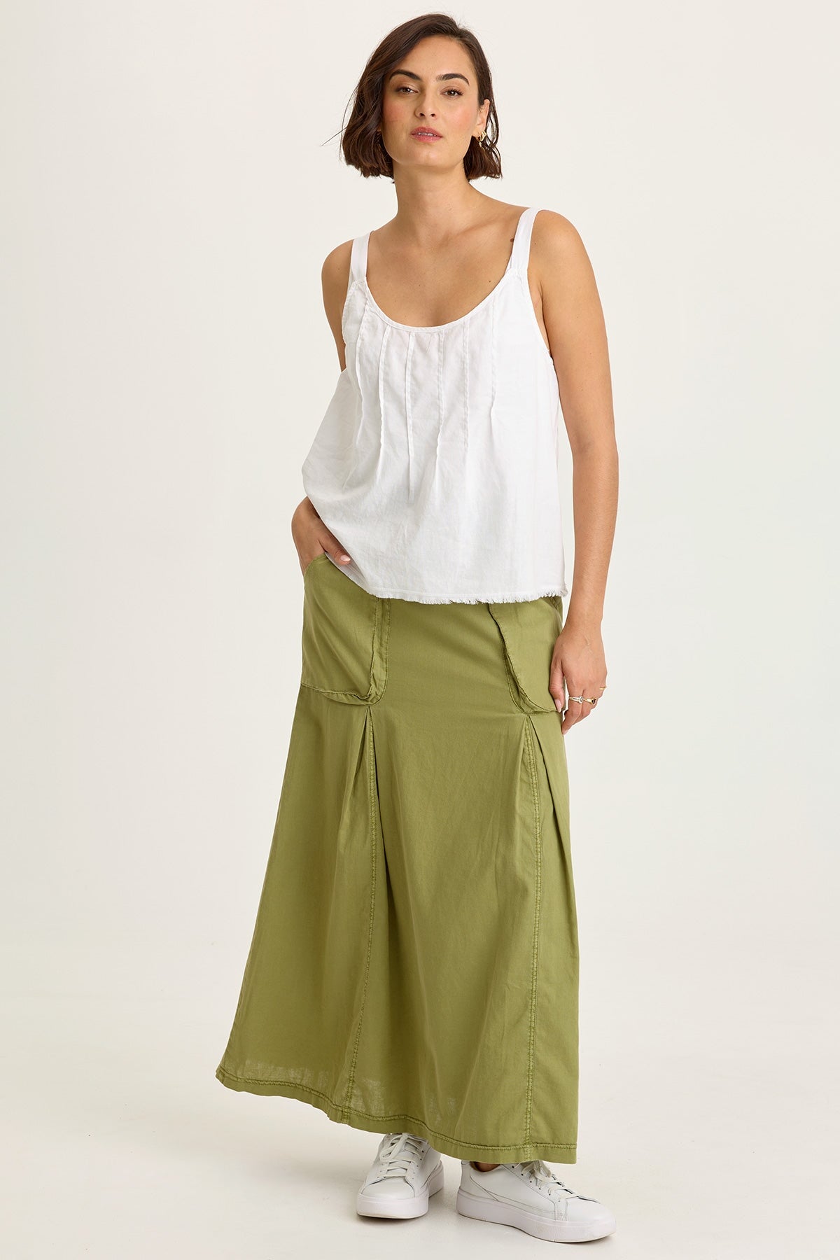 Wearables Emerie Linen Inverted Box Pleat Skirt 