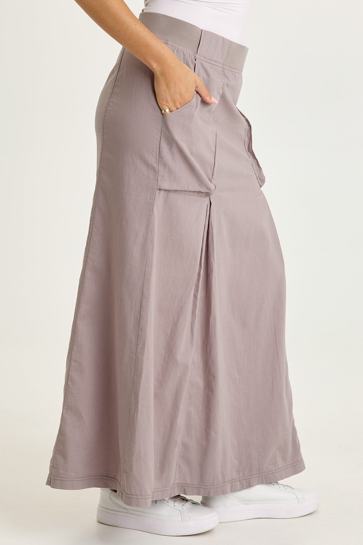 Wearables Emerie Linen Inverted Box Pleat Skirt 